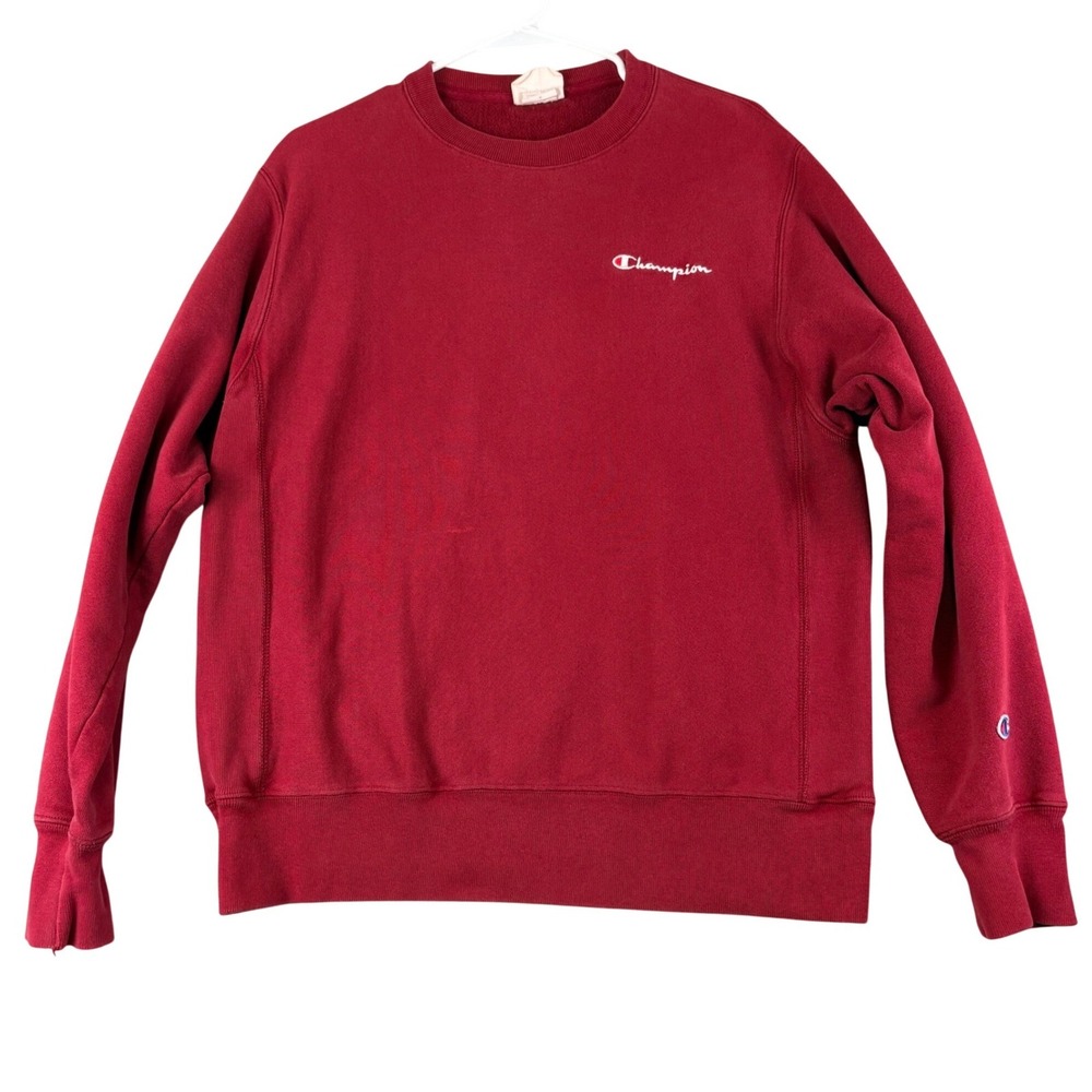 Vintage Champion M Red Reverse Weave Sweatshirt Crewneck GF70 Streetwear Grunge